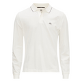 Cp Company 070A Slim Fit Long Sleeve Stretch Piquet Polo Shirt in White