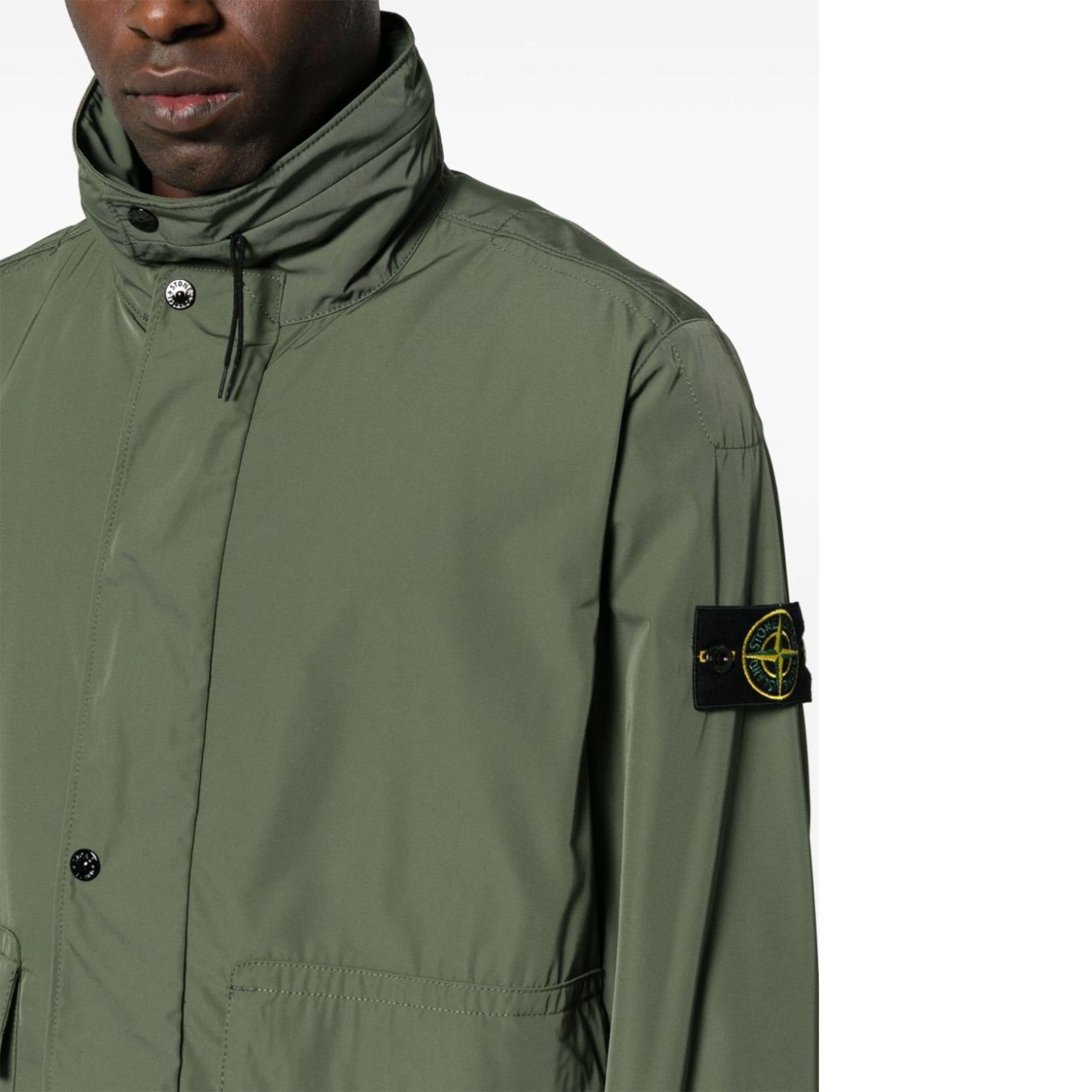 Stone Island Micro Twill Lightweight Jacket in Olive