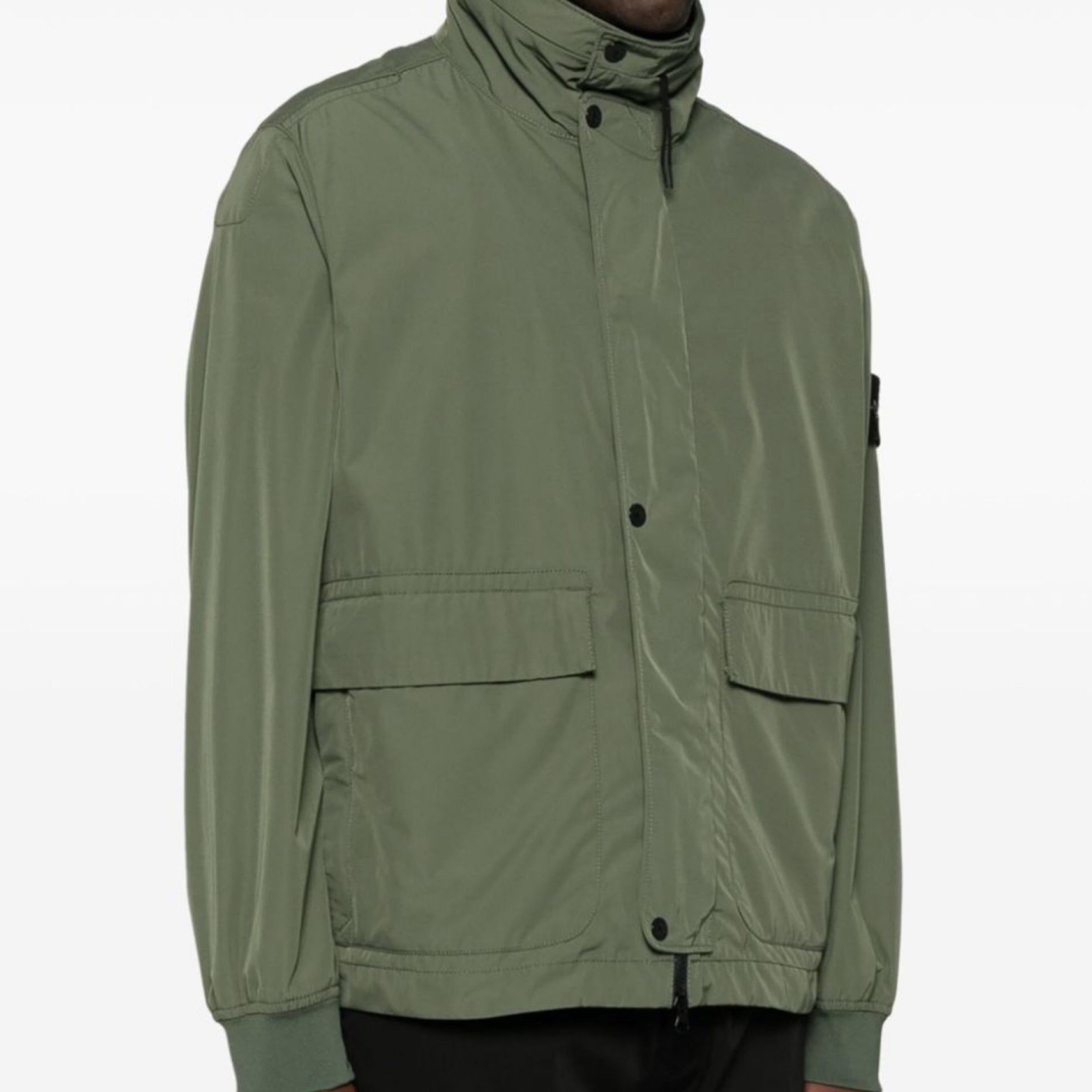 Stone Island Micro Twill Lightweight Jacket in Olive