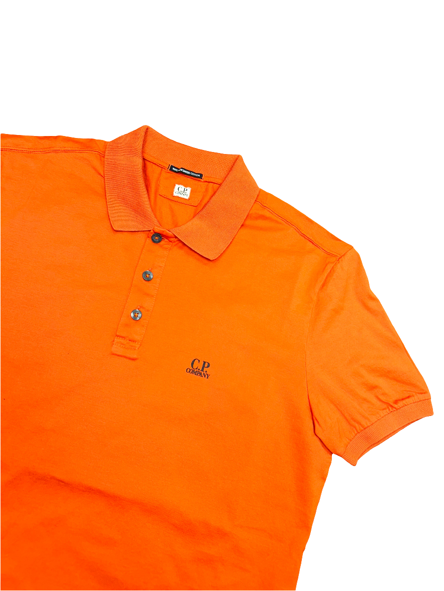Cp Company 100% Mercerized Cotton Short Sleeve Regular Fit Polo Shirt 255A In Harvest Pumpkin