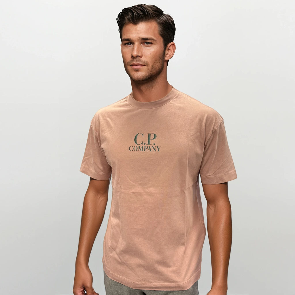 CP Company 30/1 Jersey Logo T-Shirt Misty Rose