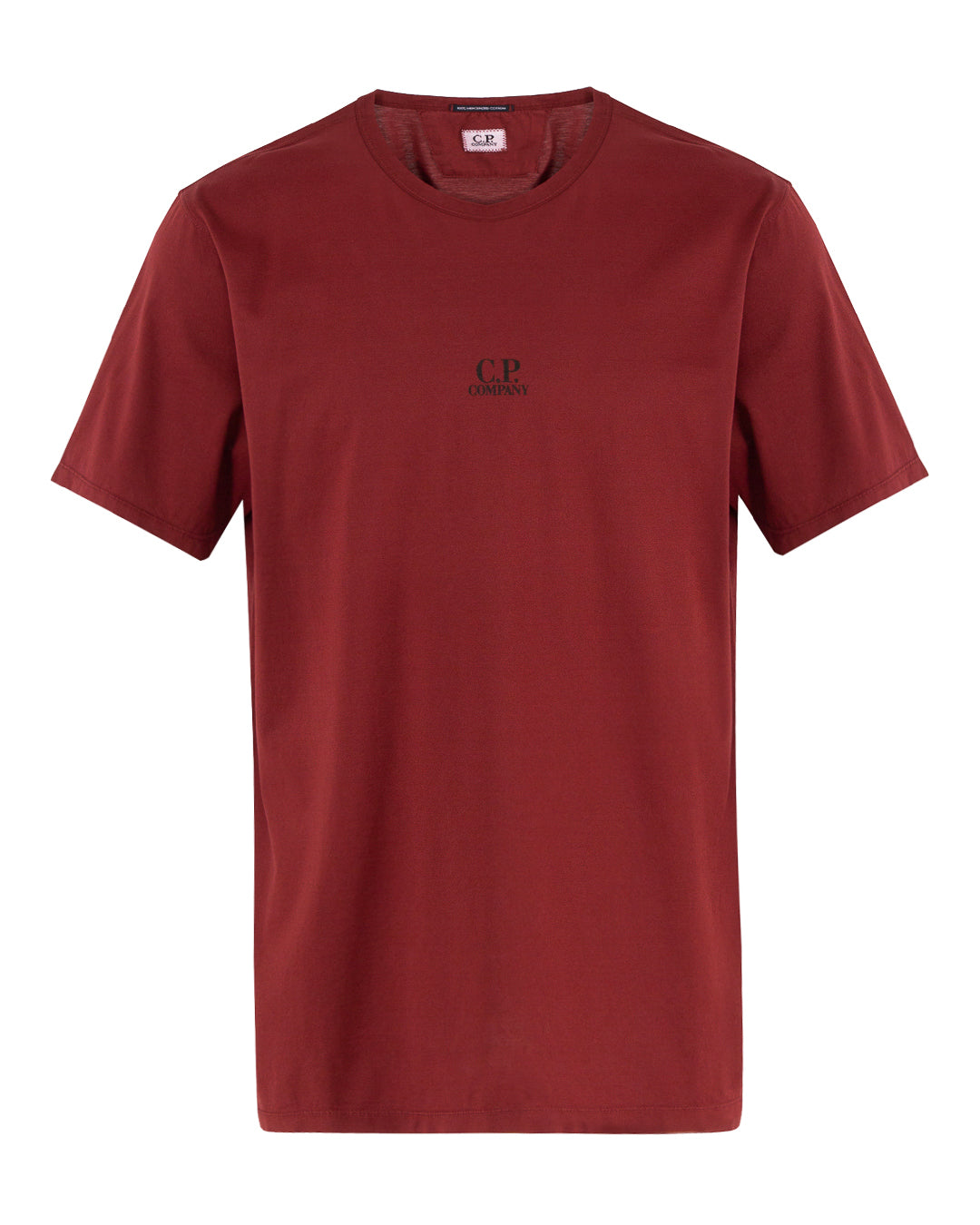 Cp Company 148A Mercerized Cotton Central Logo T-Shirt in Red