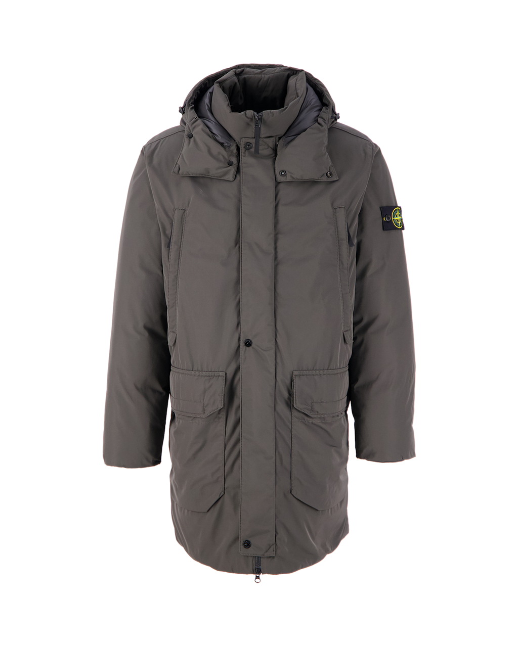Stone Island Micro Twill Down Jacket In Charcoal